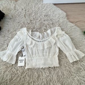 Aritzia white blouse